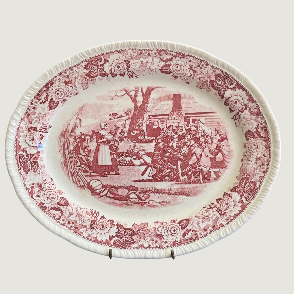 Homer Laughlin Historical America First Thanksgiving 1621  Platter